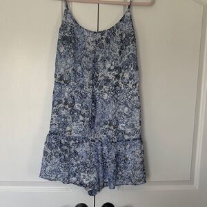 Express Blue Marble Print Romper